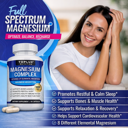 Magnesium Glycinate Capsules | 90-Count Daily Supplement