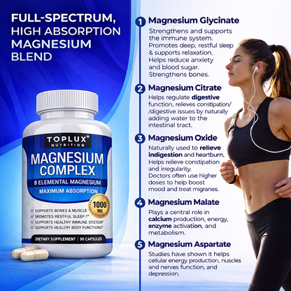 Magnesium Glycinate Capsules | 90-Count Daily Supplement